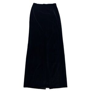 VTG 90s Black Velvet Maxi Skirt S Whimsy Goth Dark Academia
